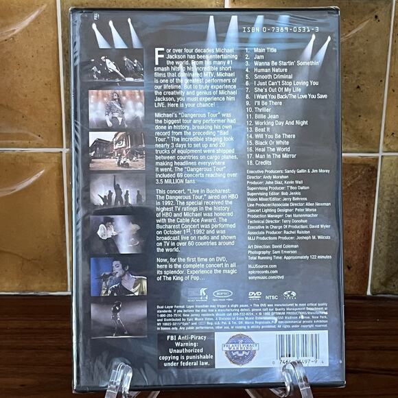 Michael Jackson Live In Bucharest: The Dangerous Tour DVD 1992 Epic Sealed - Picture 2 of 4